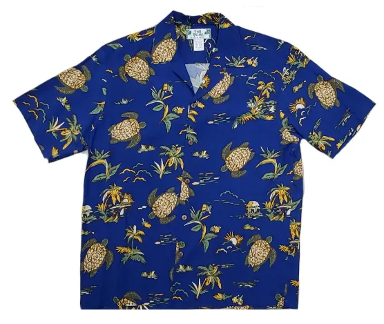 海亀が描かれているアロハシャツ