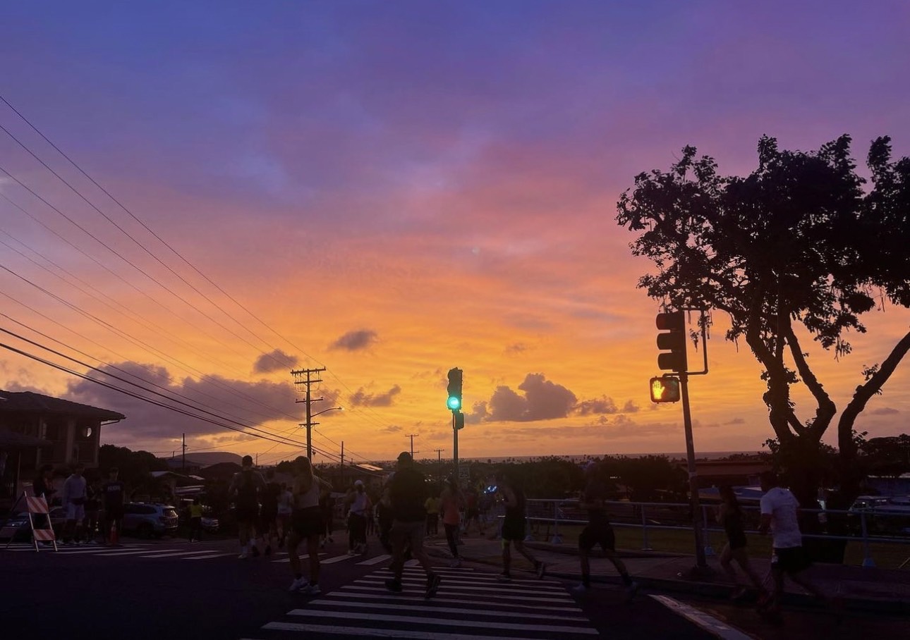 ホノルルマラソン　夕焼け